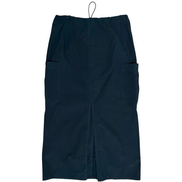 Mustard Seed Midi Maxi Skirt Sz M Blue Adjustable Waist Back Split Pockets NWT - Picture 2 of 5